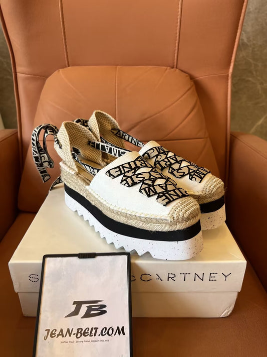 Sapatos plataforma alpargatas Stella McCartney com logotipo Gaia