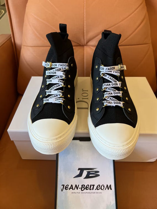 Zapatillas altas Walk'n'Dior de piel y punto técnico