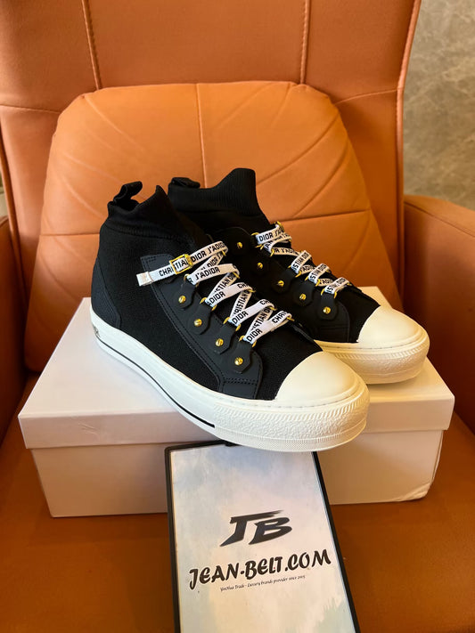 Zapatillas altas Walk'n'Dior de piel y punto técnico