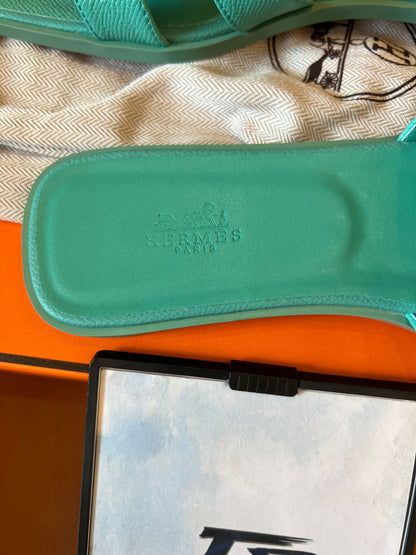 Hermès Oran Epsom Vert Pomme azul claro
