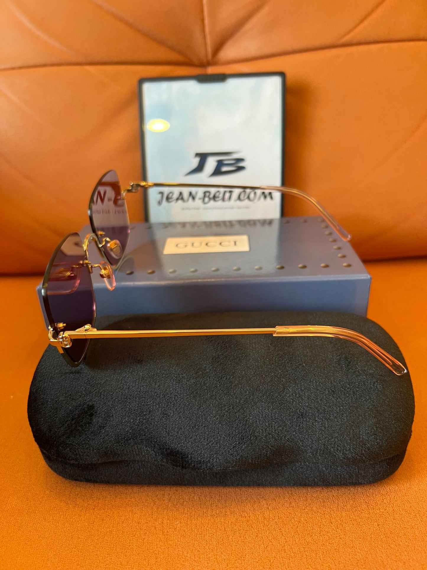 Gafas de sol Gucci sin montura con degradado - edición rosa dorado