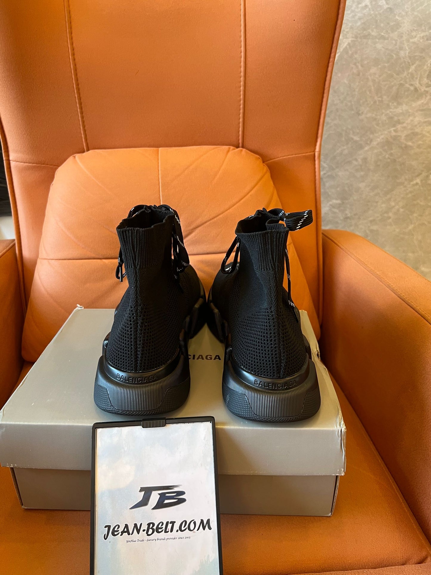 Balenciaga Speed 2.0 Lace Up Black Sole Stretch Knit Trainers Black