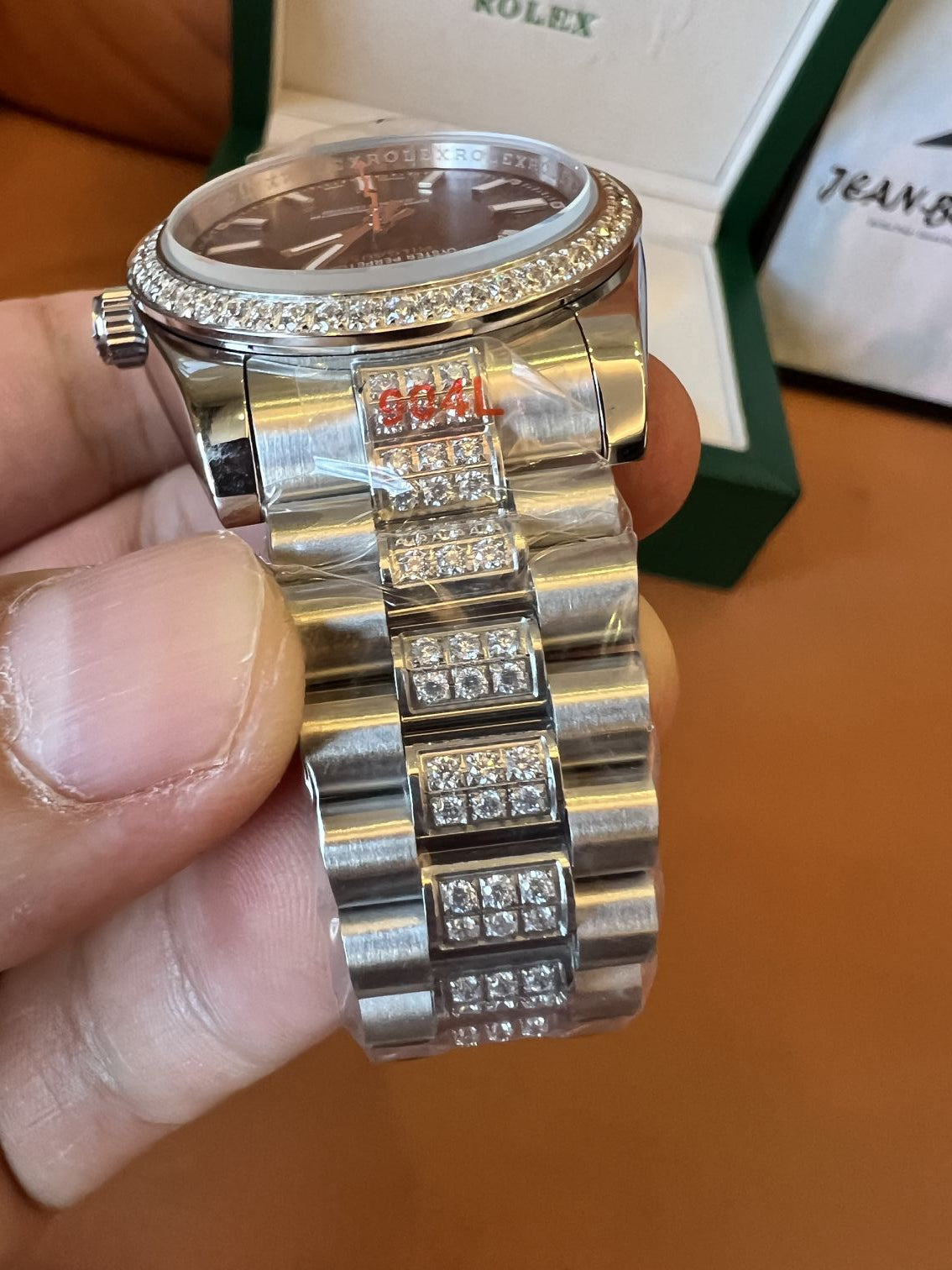 Rolex Milgauss custom diamond bezel & bracelet - black dial