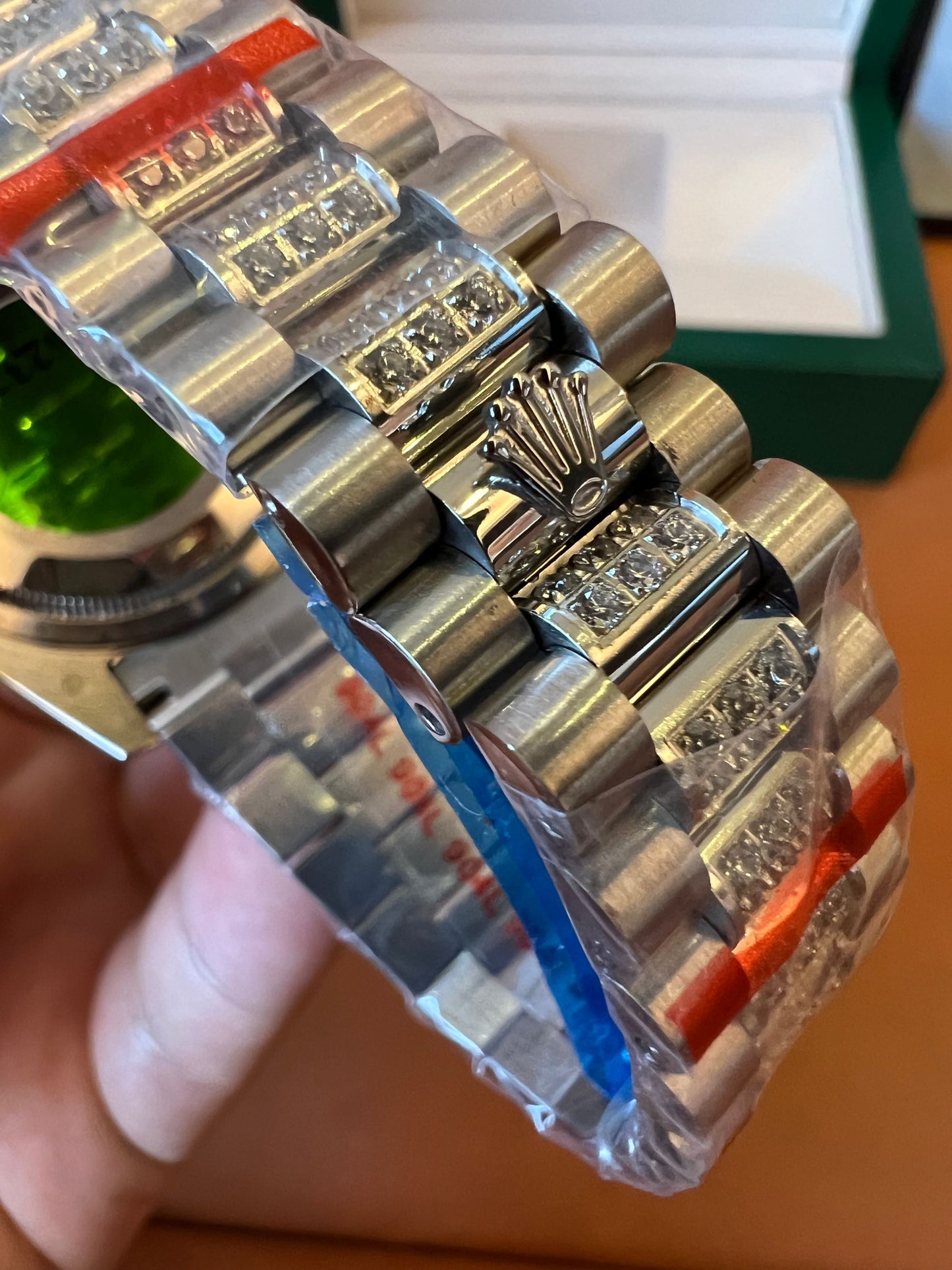 Rolex Milgauss custom diamond bezel & bracelet - black dial
