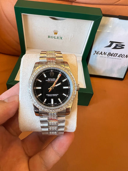 Rolex Milgauss custom diamond bezel & bracelet - black dial