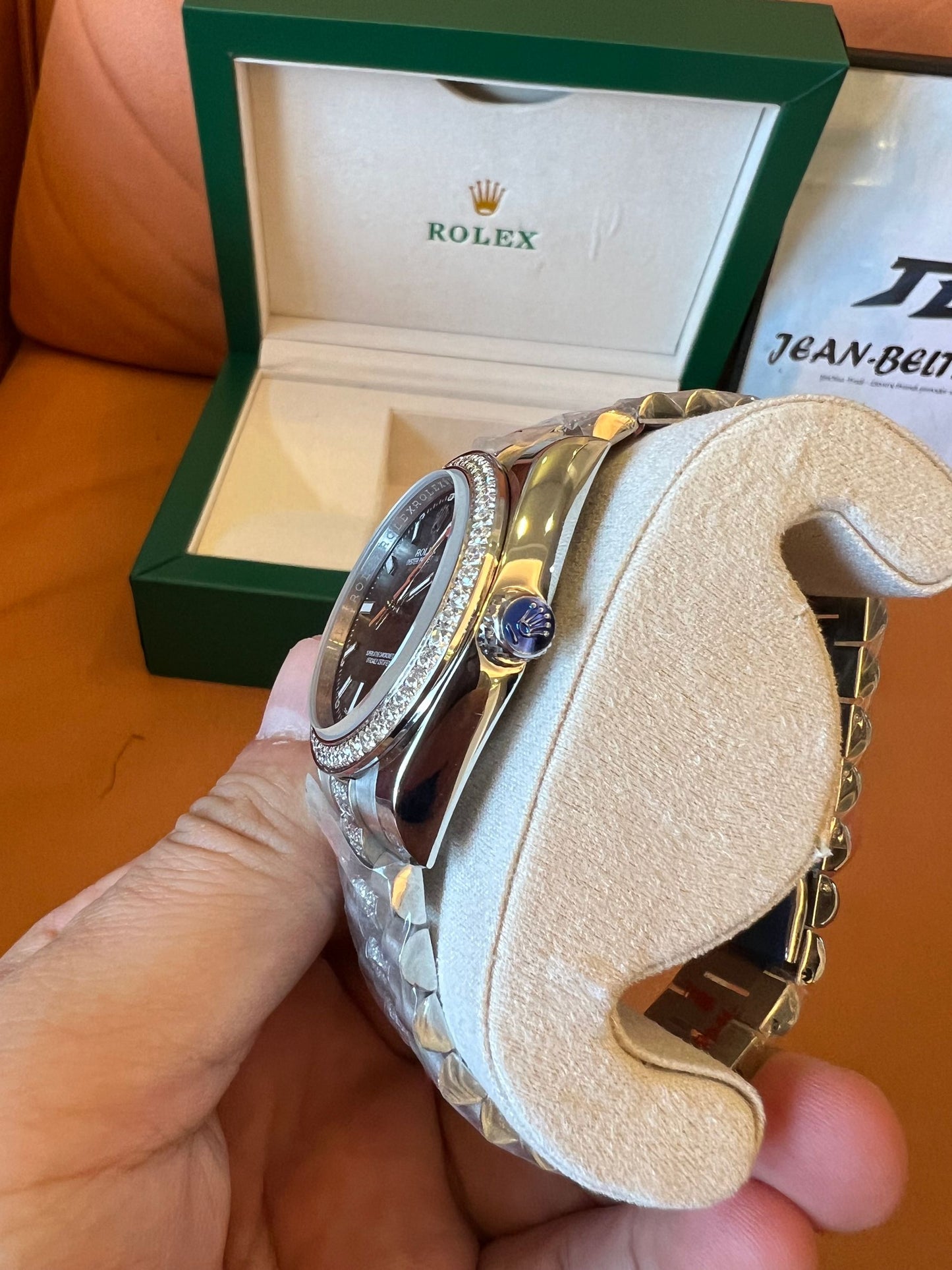 Rolex Milgauss custom diamond bezel & bracelet - black dial