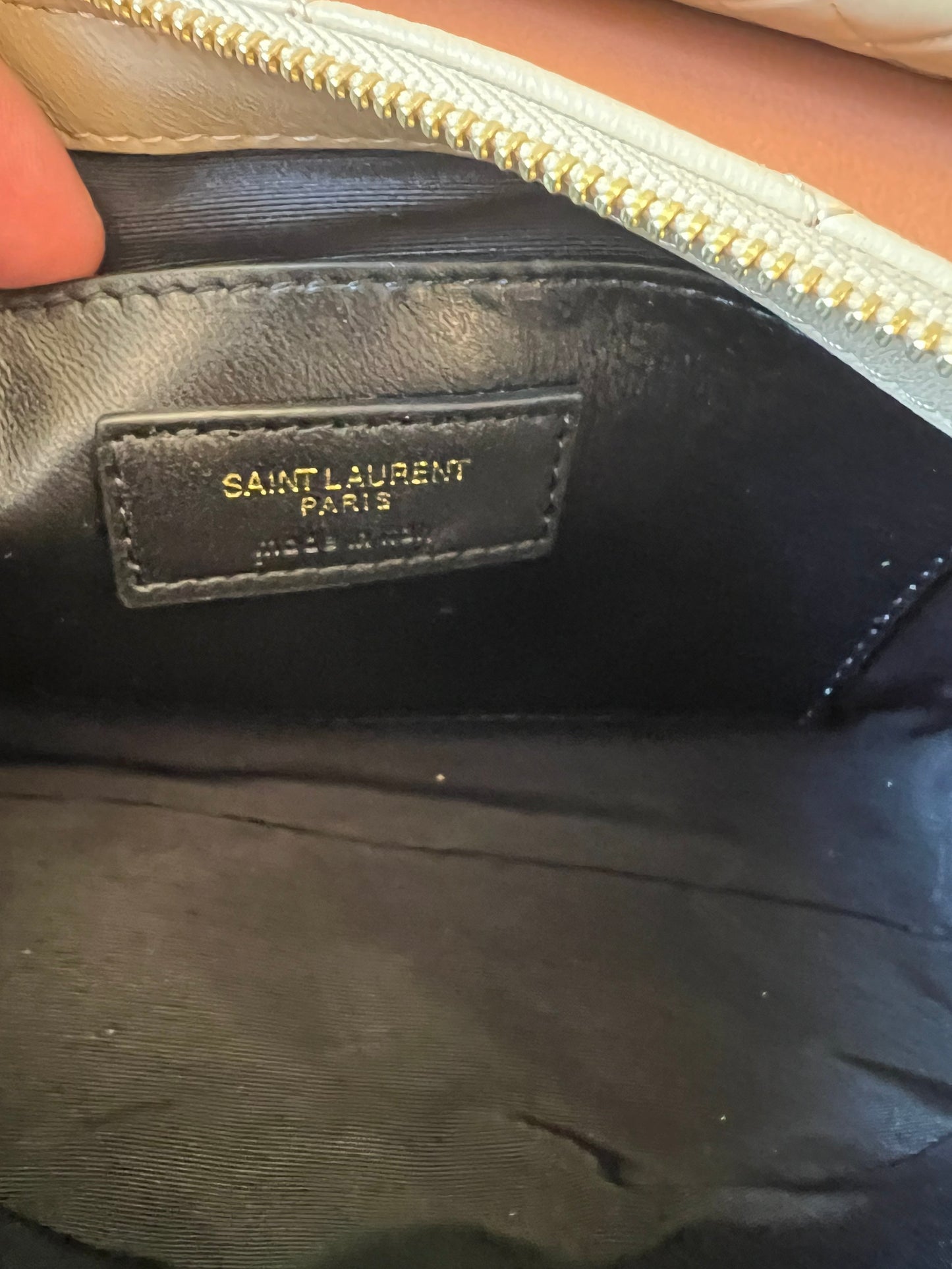 Saint Laurent beige quilted leather maxi icare shopping tote