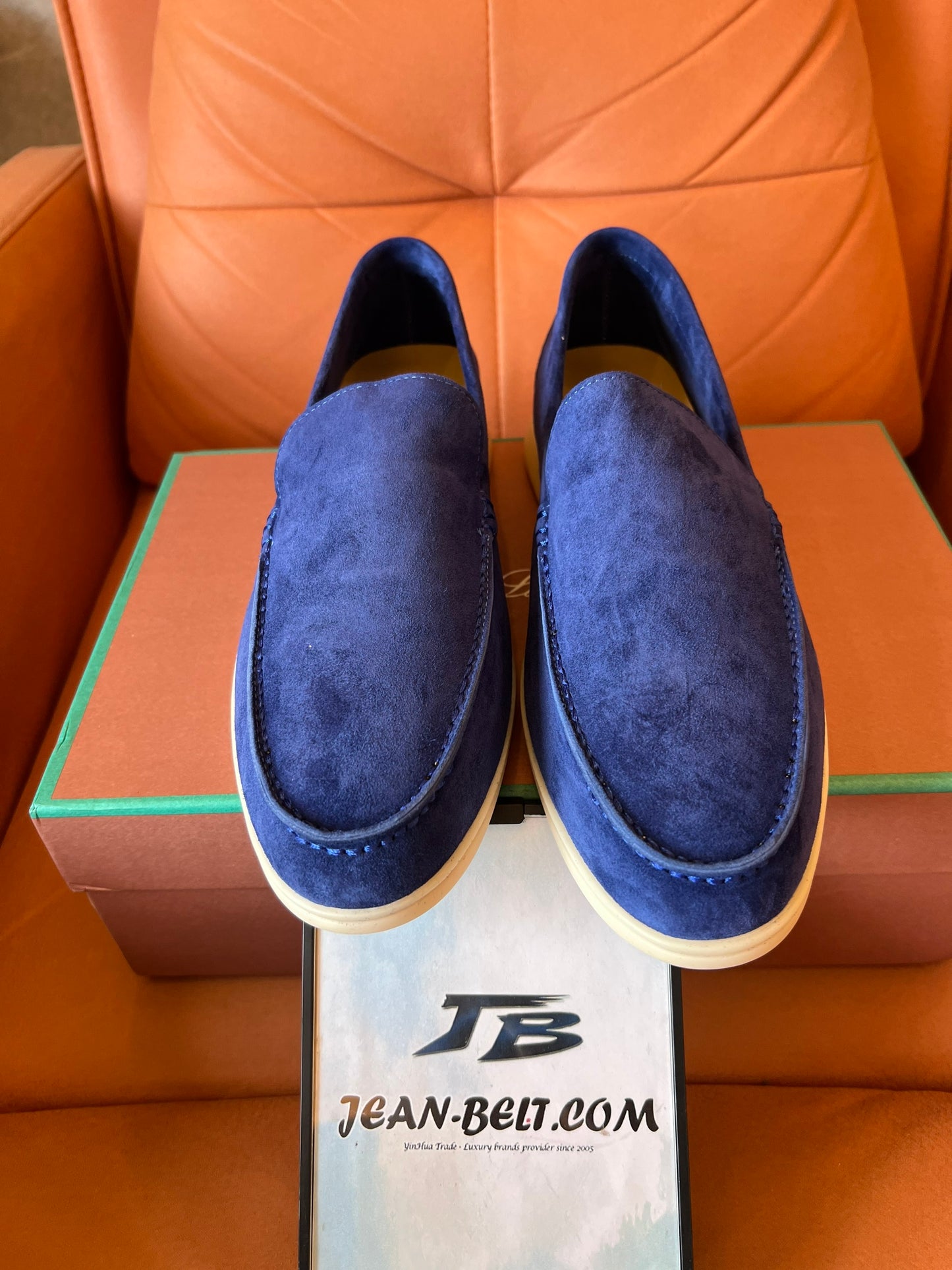 Mocasines Loro Piana unisex en color azul
