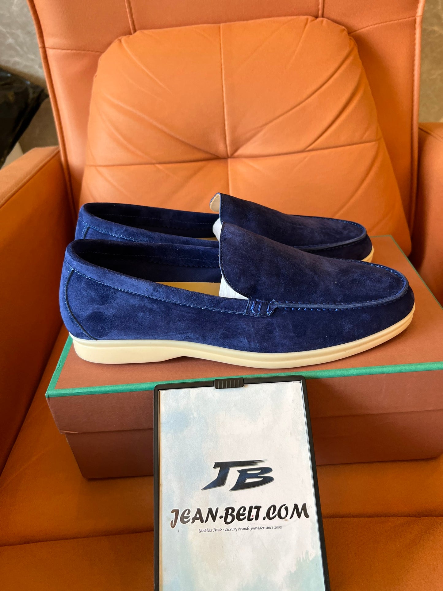 Mocasines Loro Piana unisex en color azul