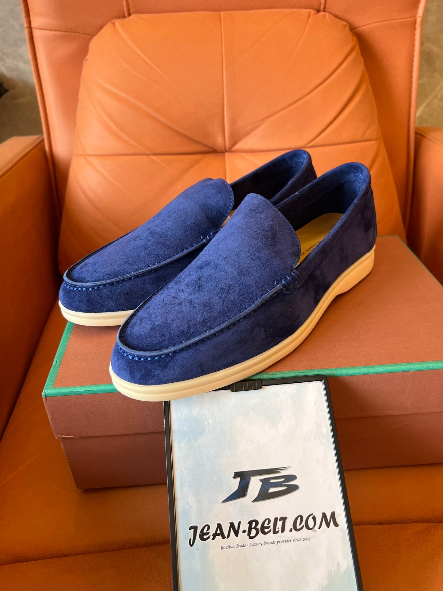 Mocasines Loro Piana unisex en color azul