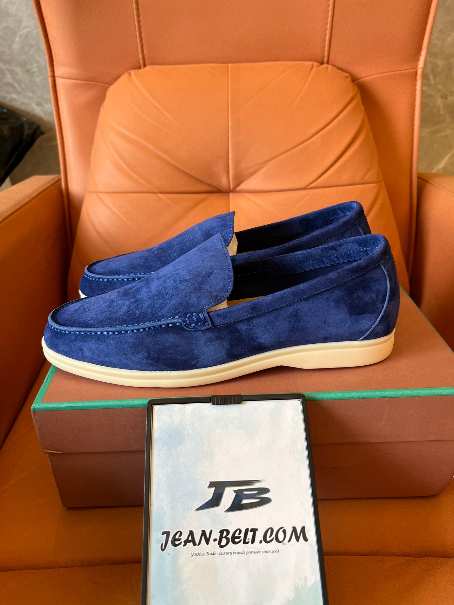 Mocasines Loro Piana unisex en color azul