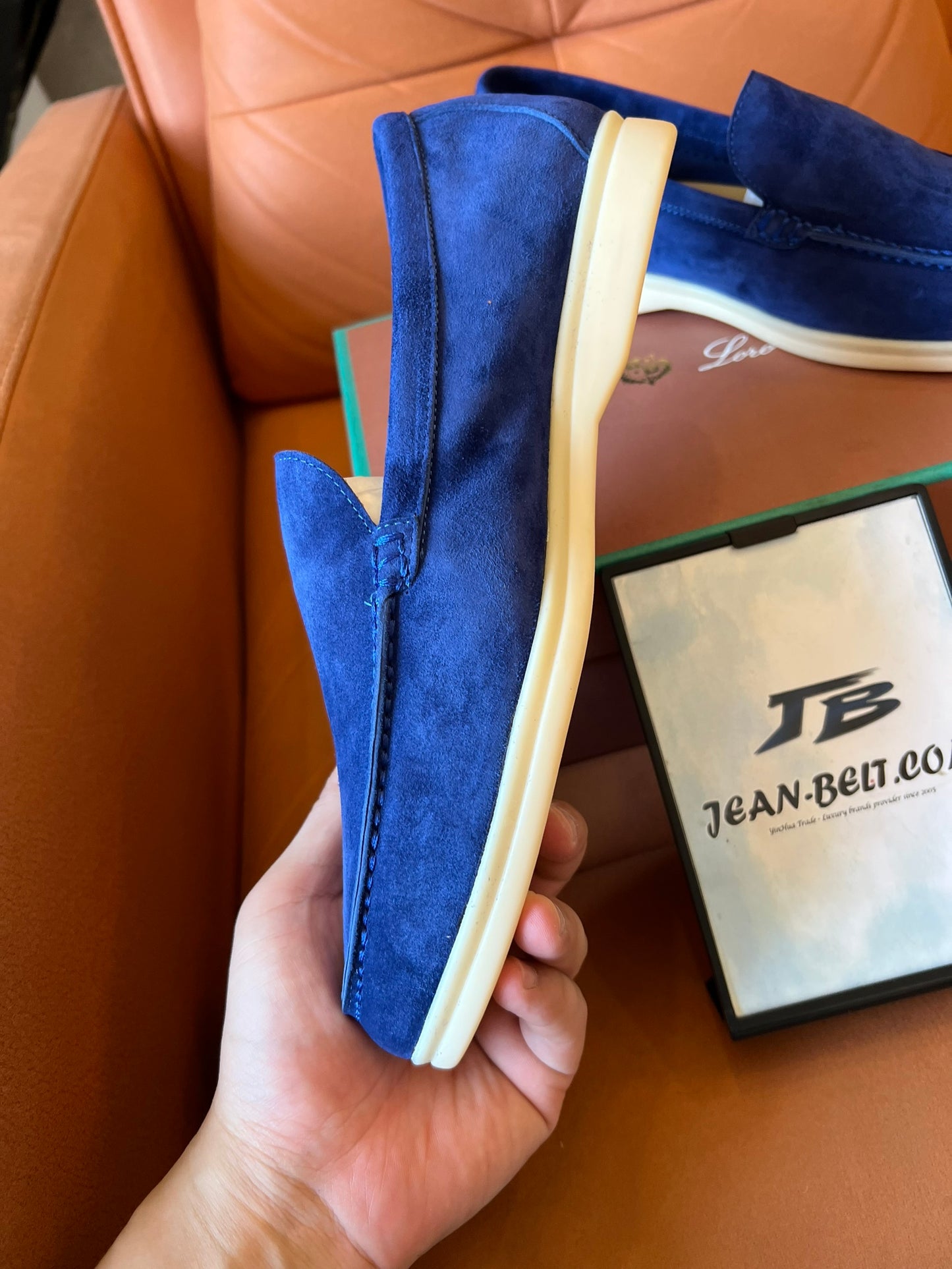 Mocasines Loro Piana unisex en color azul
