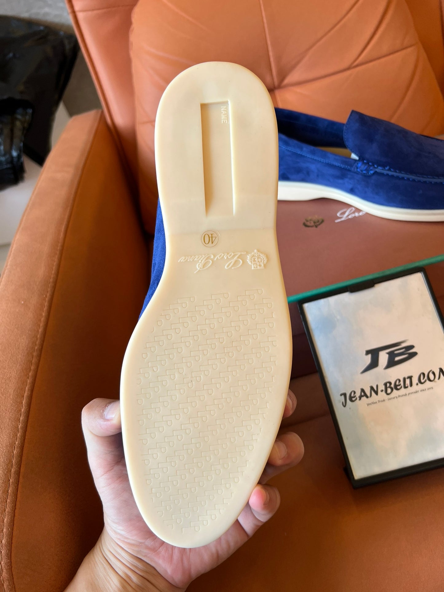 Mocasines Loro Piana unisex en color azul