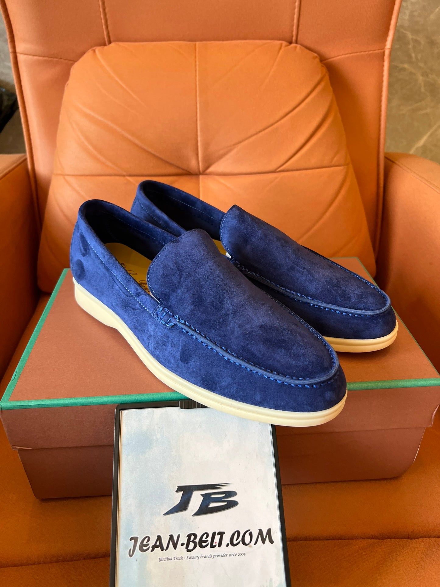 Mocasines Loro Piana unisex en color azul