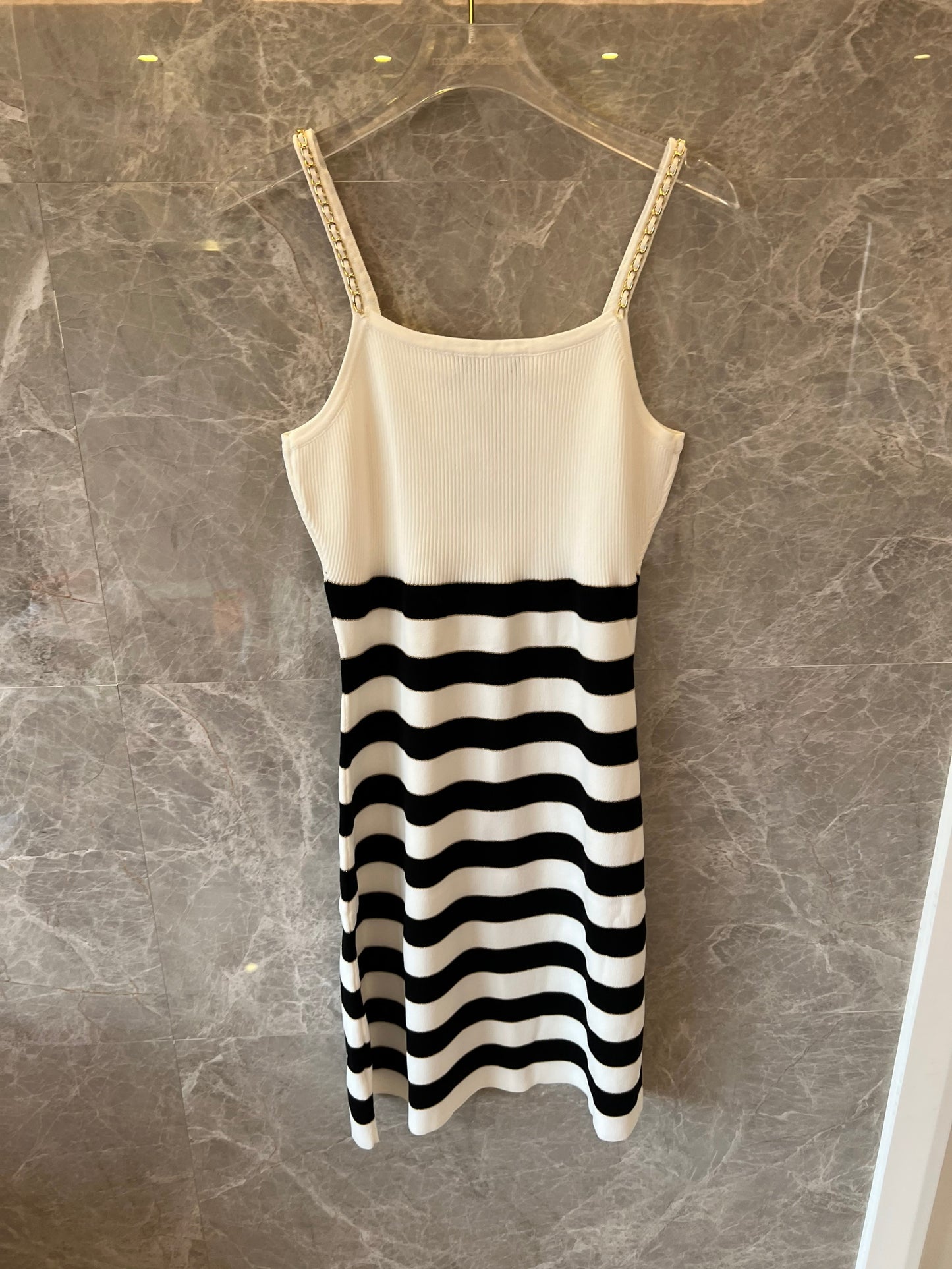 Balmain Paris Striped Knit Dress