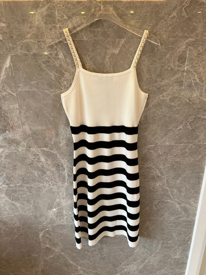 Balmain Paris Striped Knit Dress