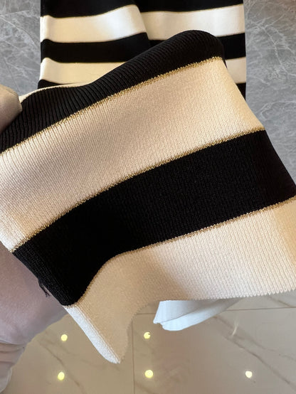 Balmain Paris Striped Knit Dress