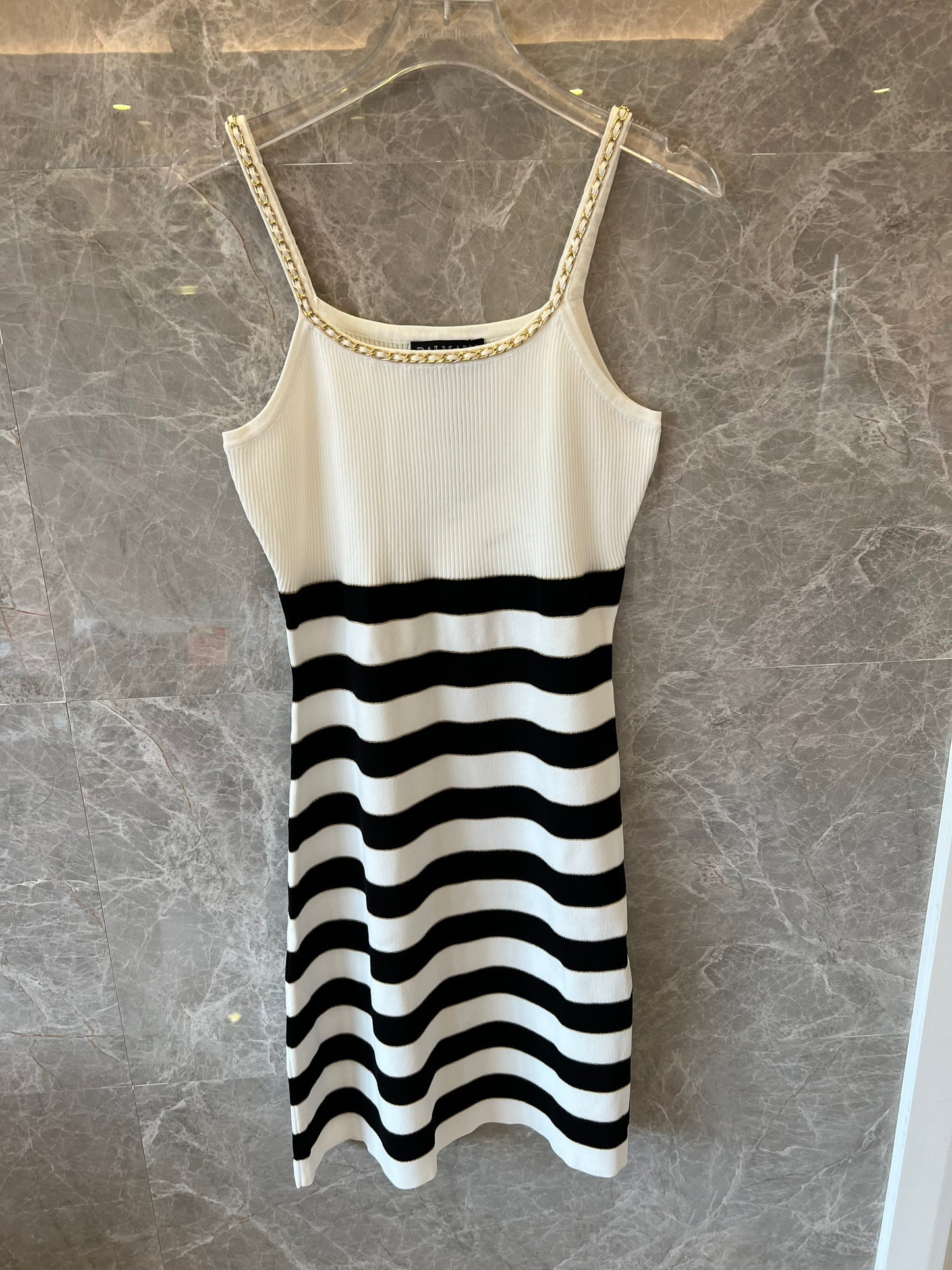 Balmain Paris Striped Knit Dress