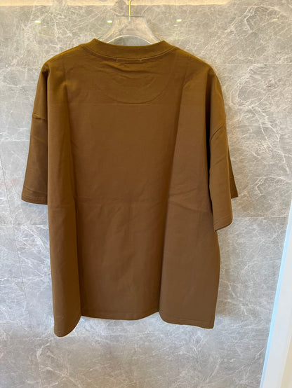 Camiseta con estampado gráfico de Hermès en algodón marrón