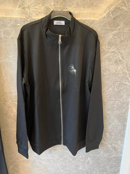 Conjunto de agasalho preto bordado Hermès Carousel