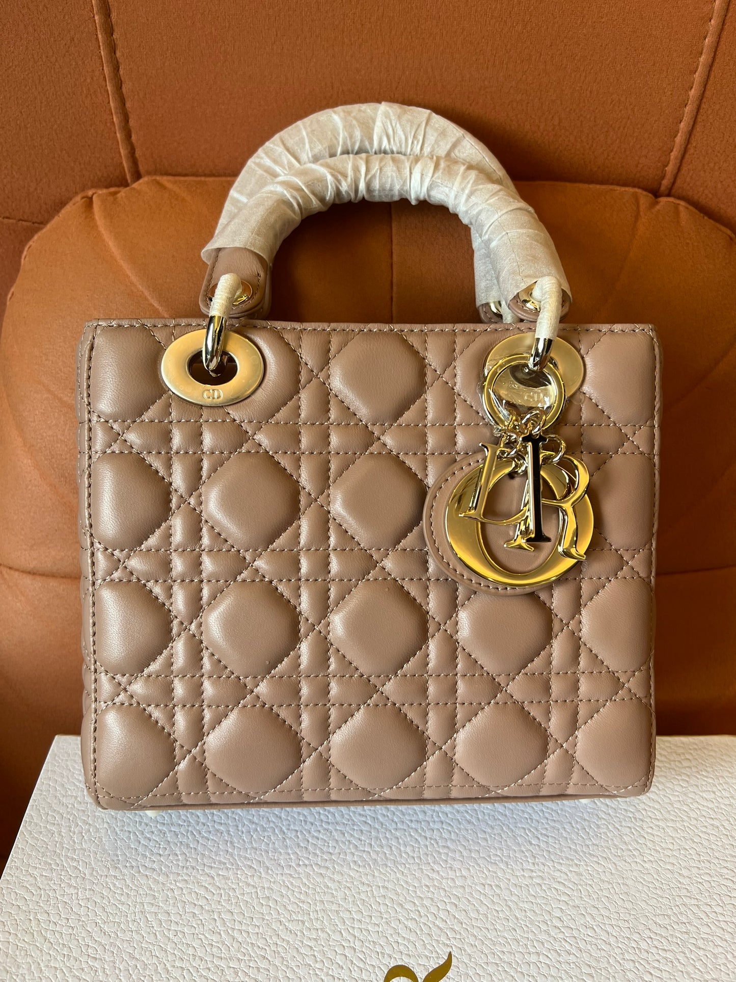 Christian Dior Lambskin Cannage My Abcdior Lady Dior