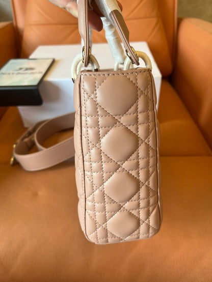 Christian Dior Lambskin Cannage My Abcdior Lady Dior