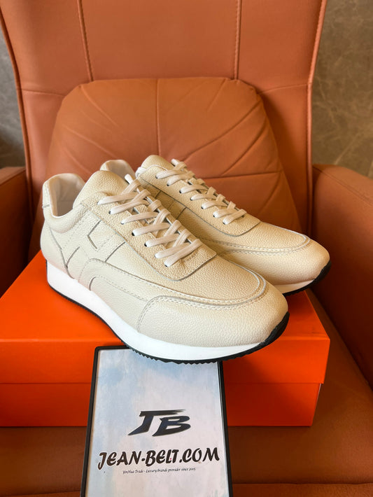 Zapatillas deportivas Chris de Hermès en piel color caqui