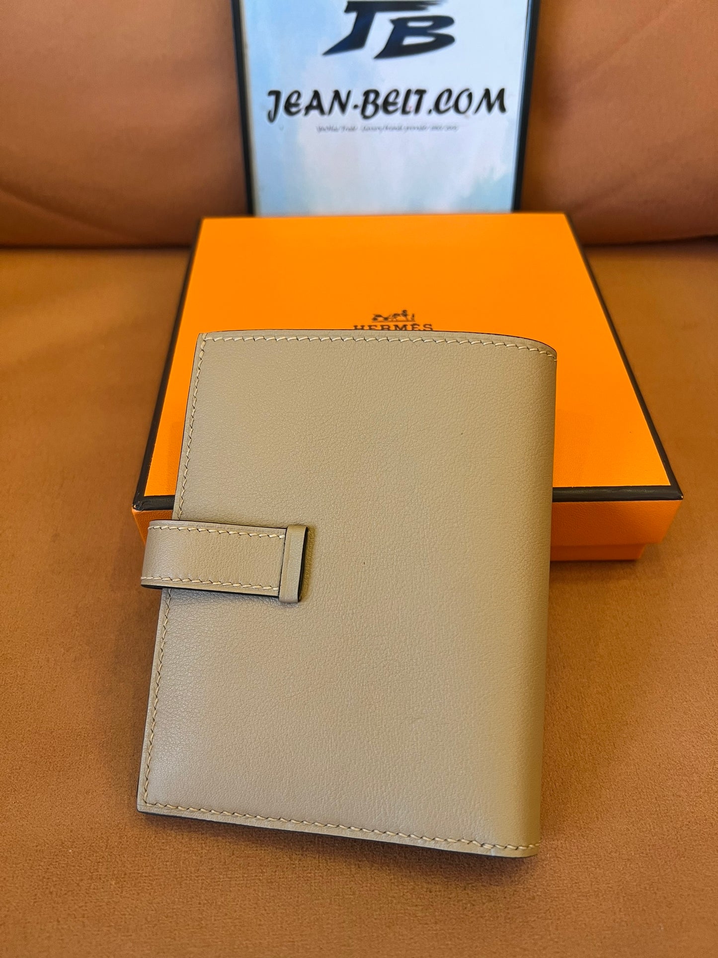Cartera Hermes Béarn – gris topo