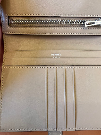 Cartera Hermes Béarn – gris topo