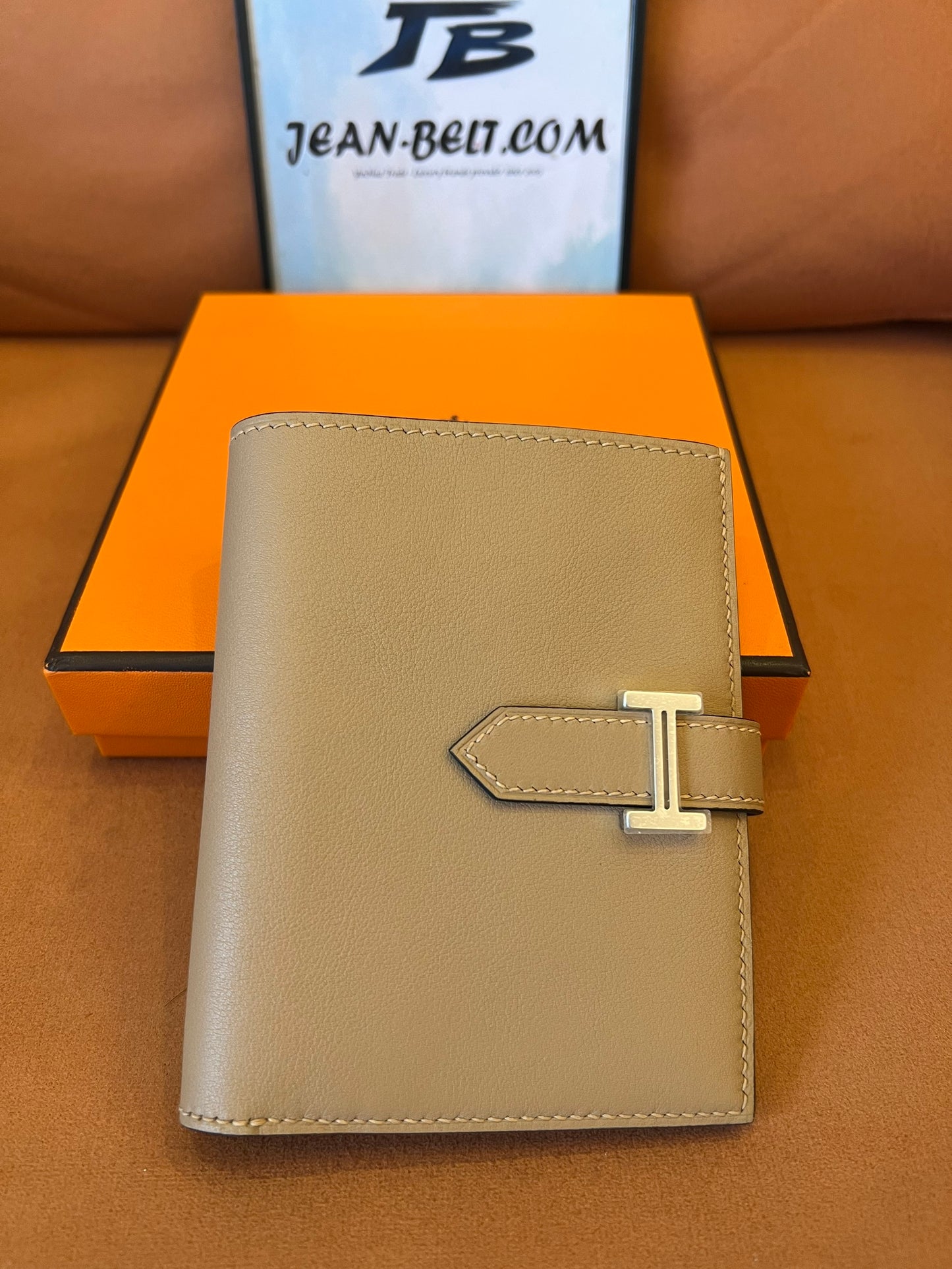 Cartera Hermes Béarn – gris topo