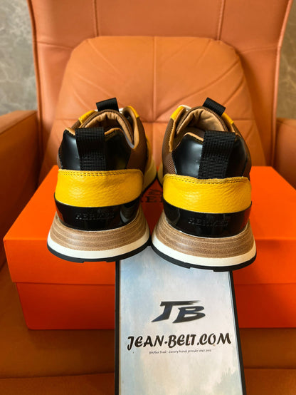 Zapatillas deportivas Hermes en amarillo y marrón