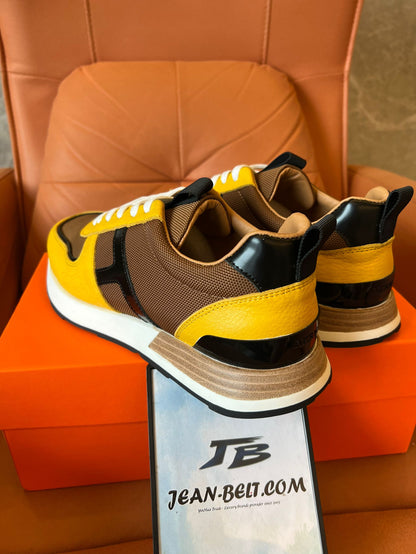 Zapatillas deportivas Hermes en amarillo y marrón