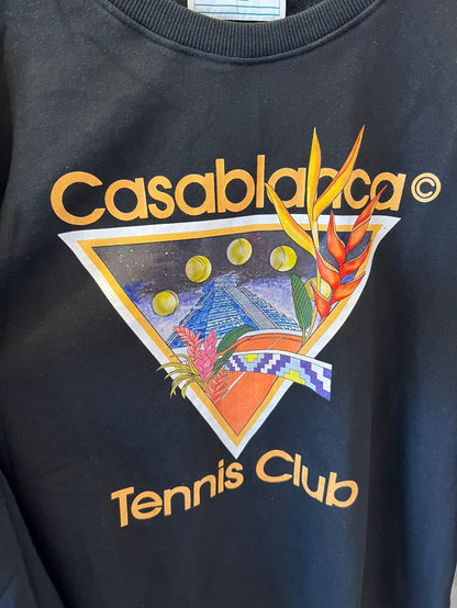 Casablanca "Tennis Club" Black Sweatshirt with Vibrant Logo Graphic