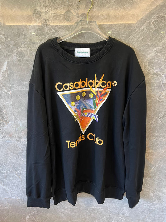 Casablanca "Tennis Club" Black Sweatshirt with Vibrant Logo Graphic