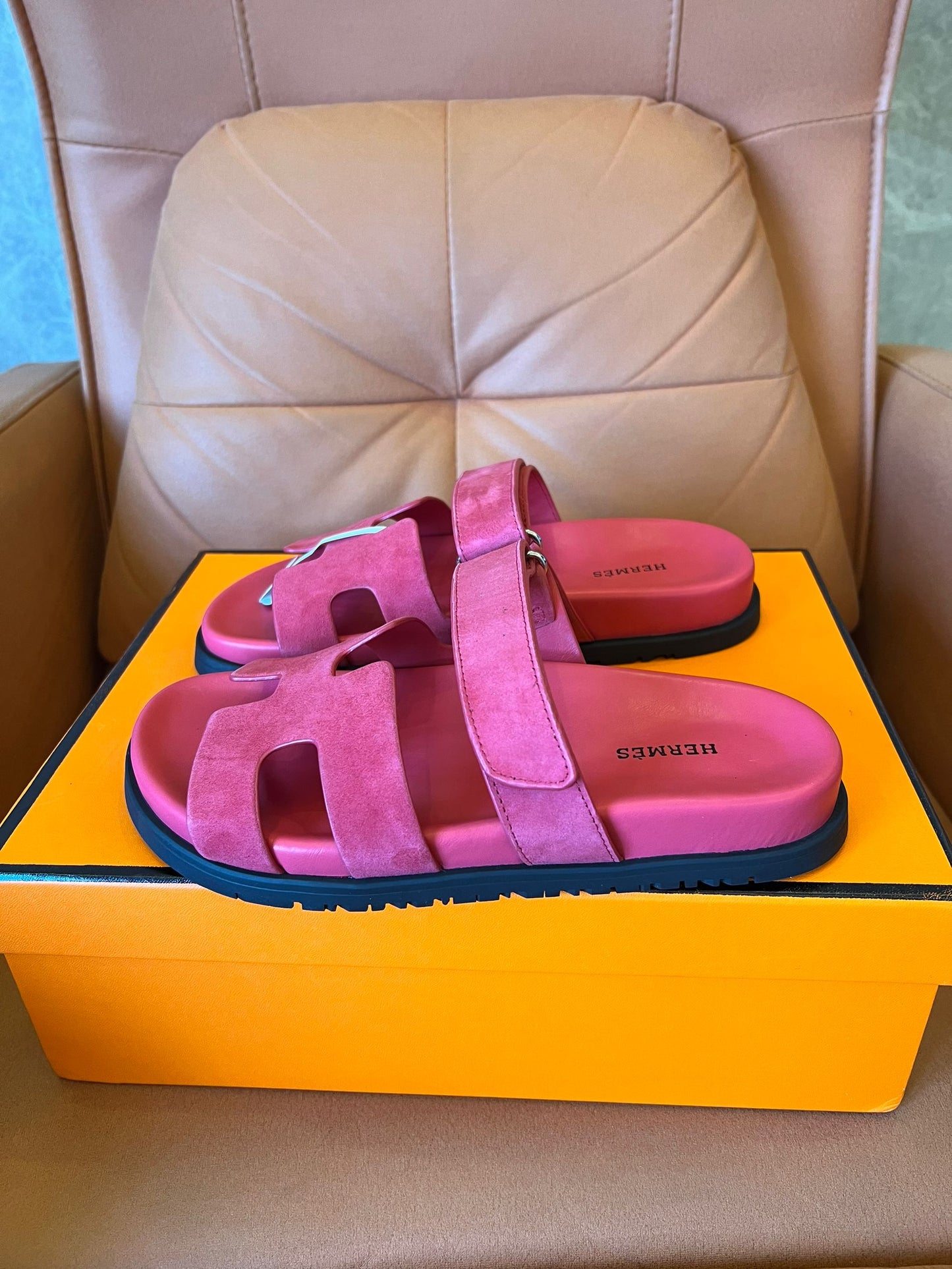 Sandalias chipre de ante para mujer de Hermes