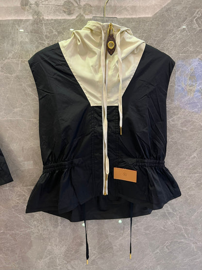Conjunto de colete e shorts de náilon bicolor Louis Vuitton