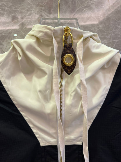Conjunto de colete e shorts de náilon bicolor Louis Vuitton