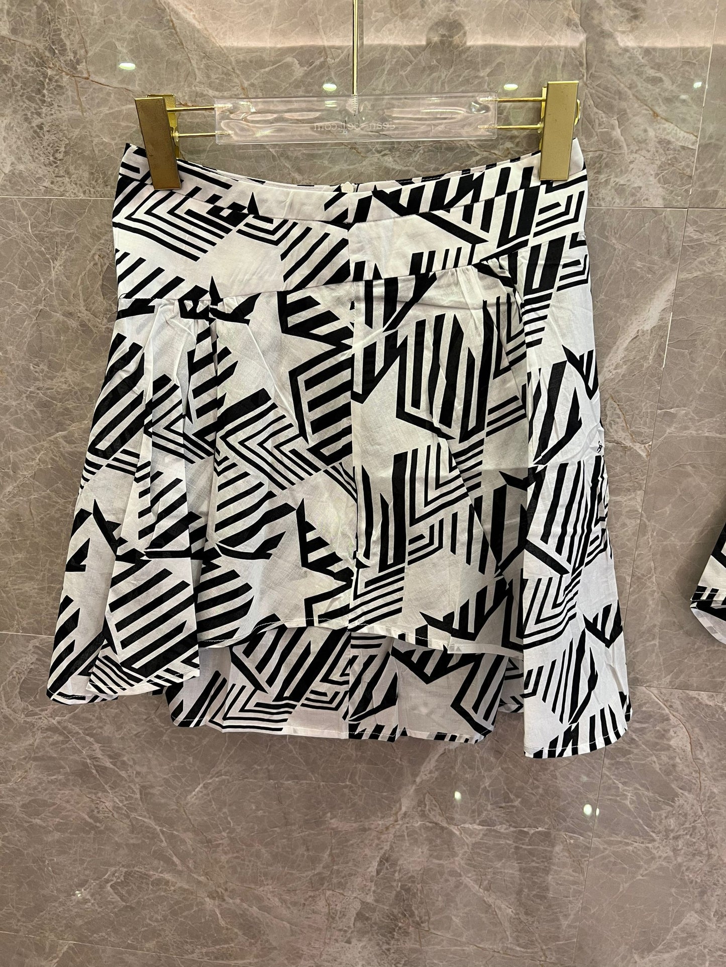 Chanel Geometric Print Co-ord Set (White and Pink)