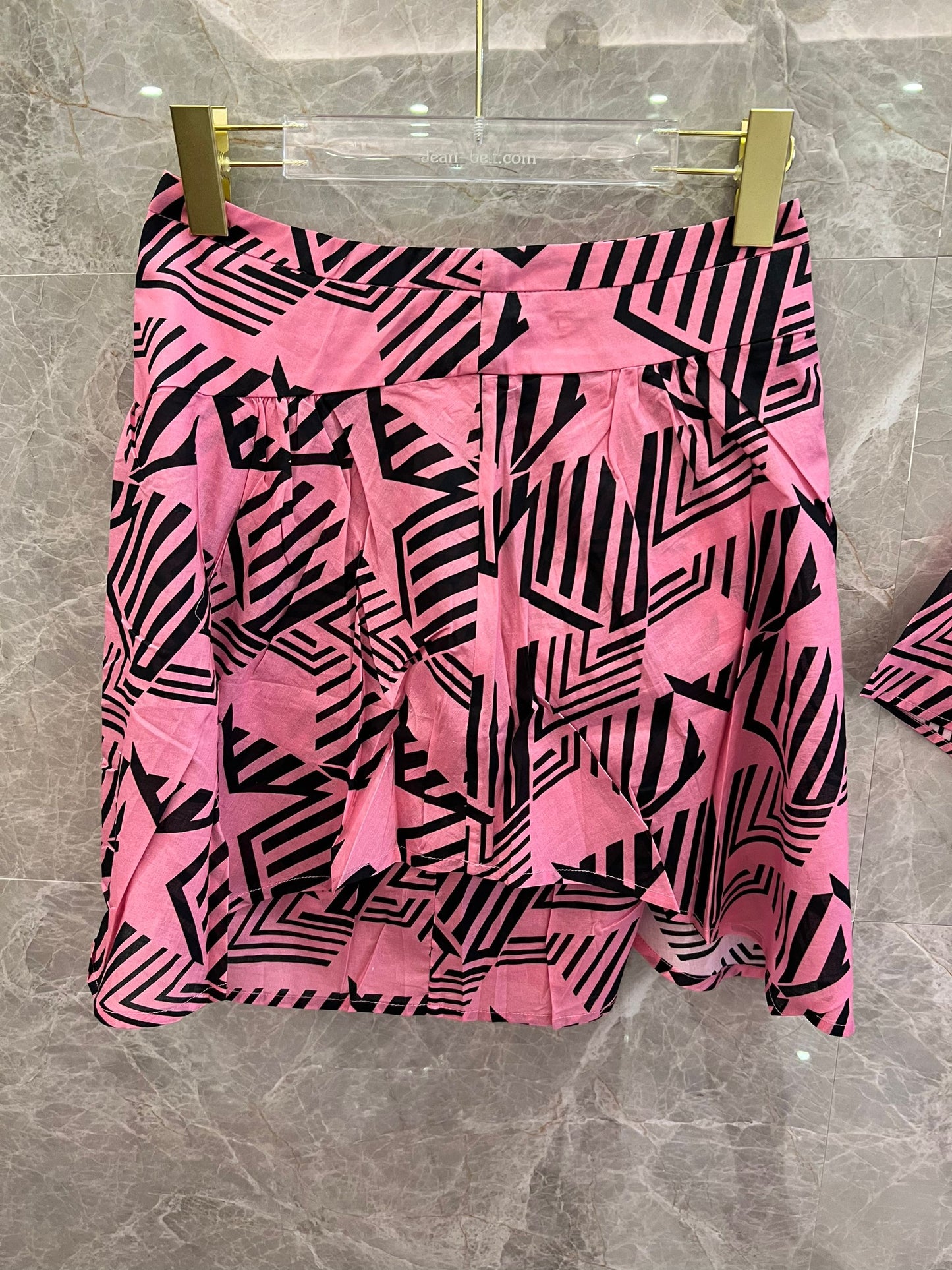Chanel Geometric Print Co-ord Set (White and Pink)