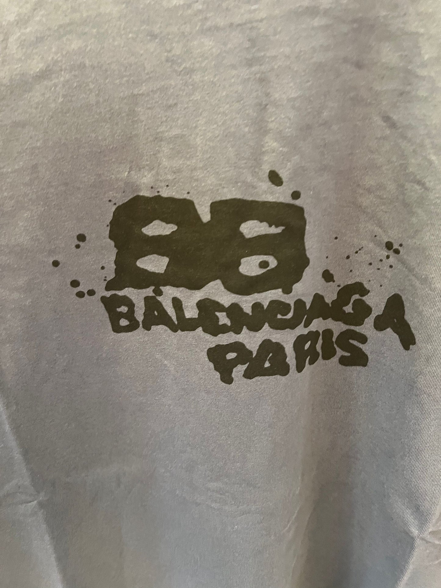 Balenciaga Oversized Graphic Print Tee in Dark Grey