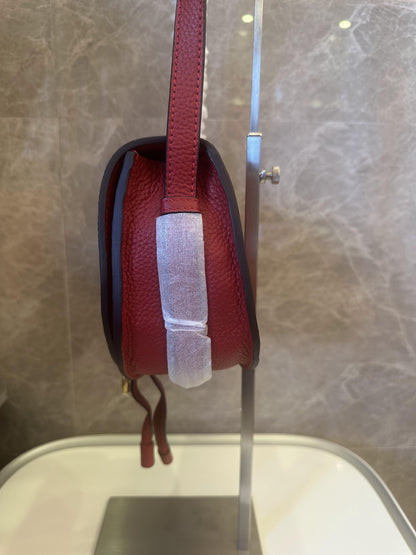 Chloe Grained Calfskin Small Marcie Saddle Bag Red