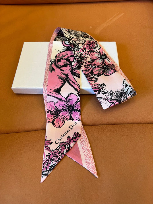 Christian Dior Floral Silk Scarf