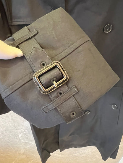 Burberry Classic Black Double-Breasted Trench Coat