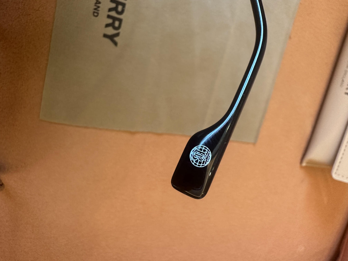 Burberry Rectangular Eyeglasses - Black Frame with Titanium Details