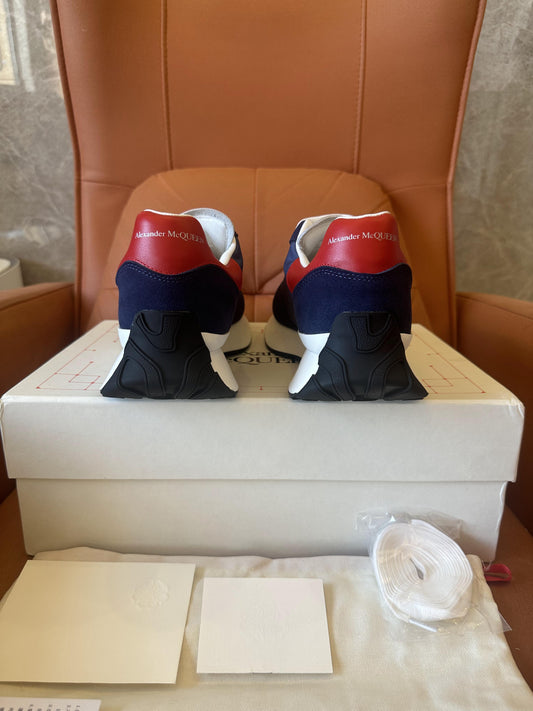 Alexander McQueen Sprint Runner Navy Red Silver-Tone Neakers