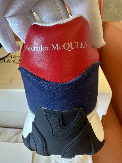 Alexander McQueen Sprint Runner Navy Red Silver-Tone Neakers