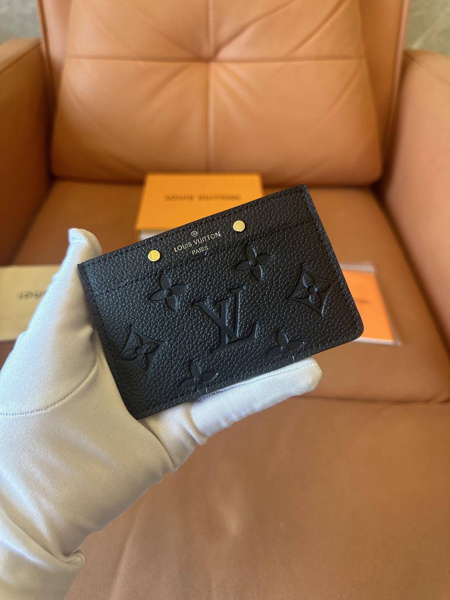 Porta-cartões Louis Vuitton – monograma empreinte preto