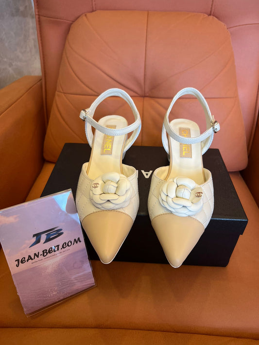 Chanel Lambskin Quilted Camellia Pumps Mueller Shoes