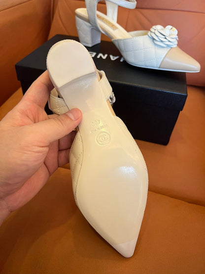 Chanel Lambskin Quilted Camellia Pumps Mueller Shoes