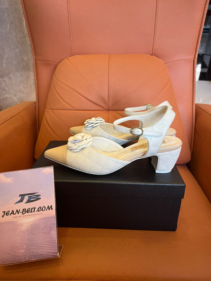 Chanel Lambskin Quilted Camellia Pumps Mueller Shoes
